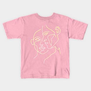 2 Face Line Art T-Shirt Kids T-Shirt